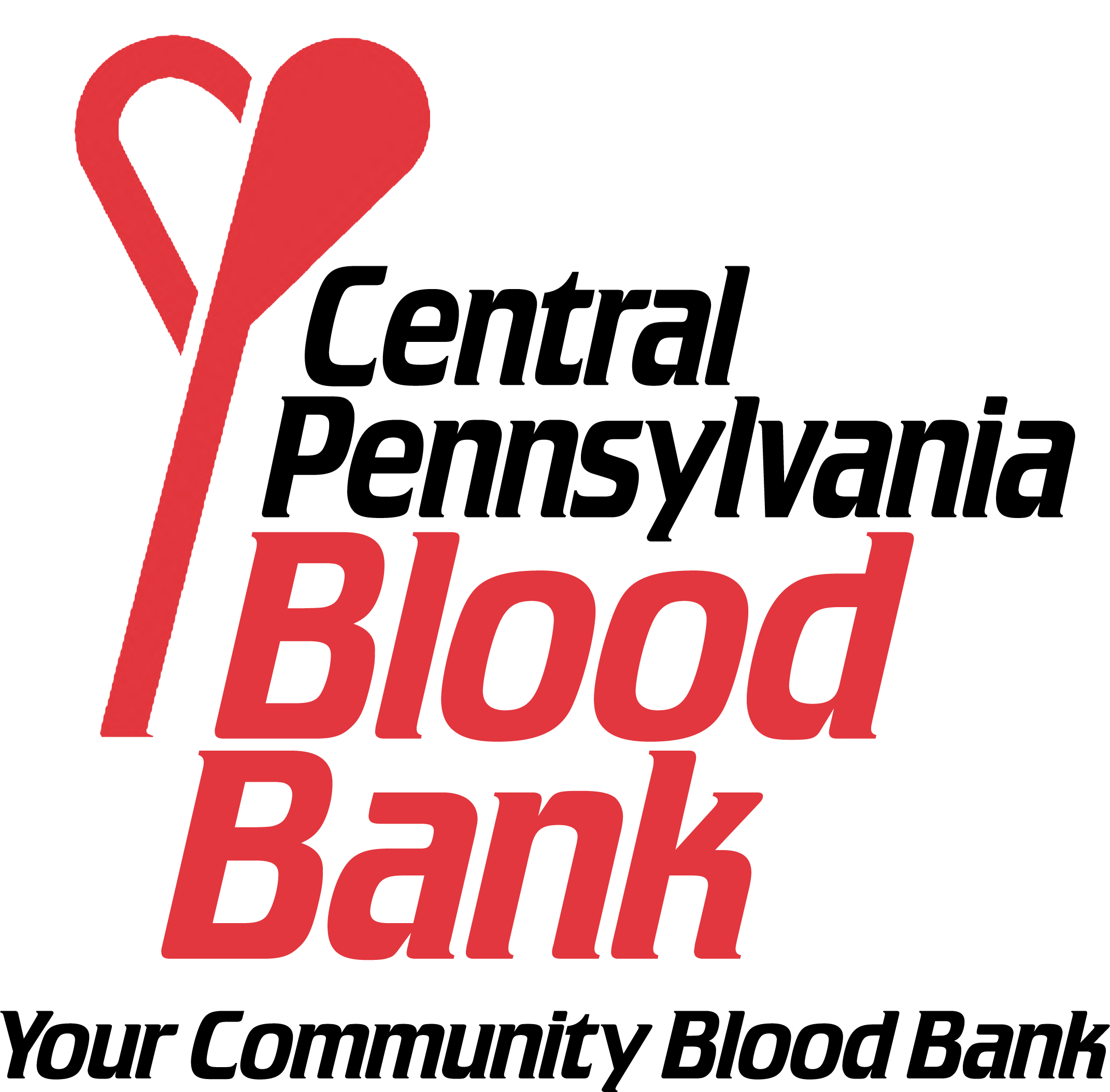 A red heart and the words blood bank.